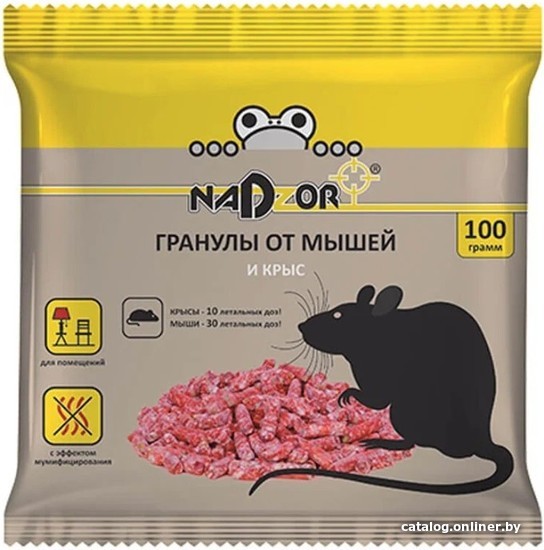 

Гранулы от вредителей Nadzor от мышей и крыс 100 г