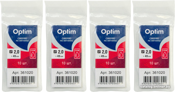 

Набор сверл Optim 361020.21.2 (4 уп x 10 шт)