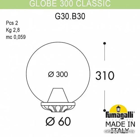 

Городской фонарь Fumagalli Globe 300 Classic FU_G30.B30.000.VXF1R