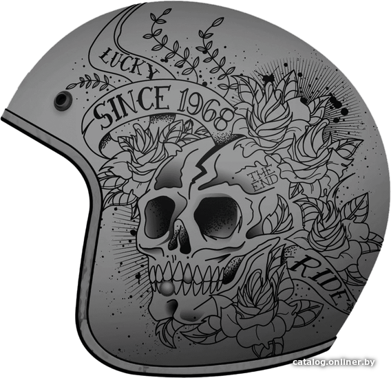 

Мотошлем MT Helmets Le Mans 2 SV Skull & Roses A2 Matt (XXL, серый)