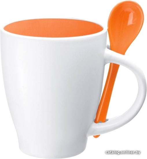

Кружка Easy Gifts Palermo 509510 (с ложкой, белый/оранжевый)