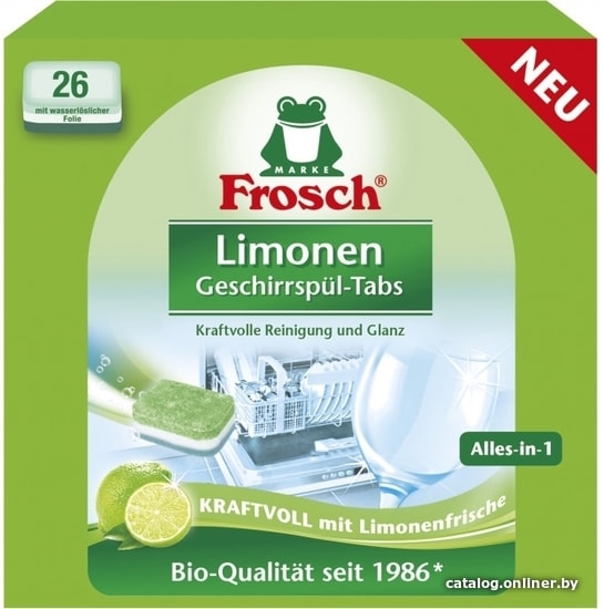 

Таблетки для посудомоечной машины Frosch Лимон 26 шт