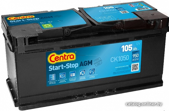 

Автомобильный аккумулятор Centra Start-Stop AGM CK1050 R+ (105 А·ч)