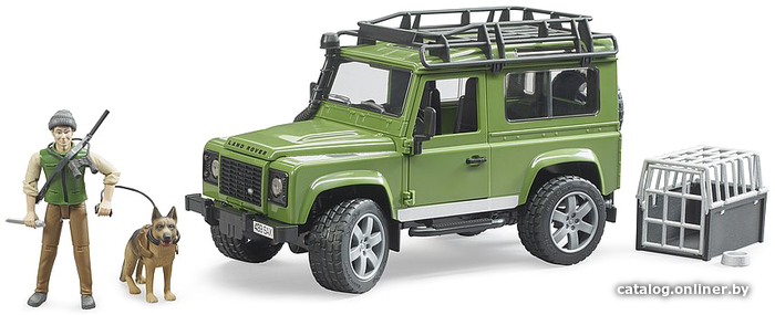 

Внедорожник Bruder Land Rover Defender с фигуркой охотника и собакой 02587