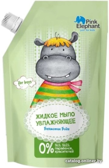 

Мыло жидкое детское Pink Elephant увлажняющее Бегемотик Бодя 500 мл
