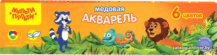 

Акварельные краски Мульти-пульти Енот в джунглях АК_10696 (6 цв)