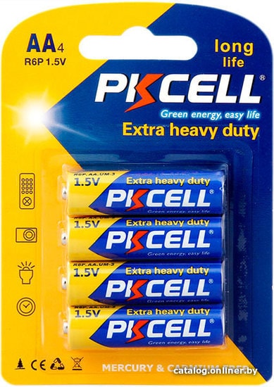 

Батарейка PKCELL Extra Heavy Duty Battery R6P AA 4 шт.