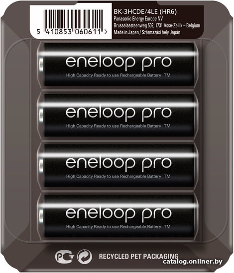 

Аккумулятор Panasonic Eneloop Pro AA 2500mAh 4 шт. BK-3HCDE/4LE