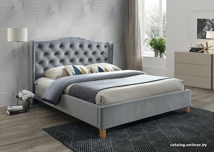 

Кровать Signal Aspen Velvet 140x200 (серый)