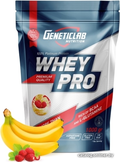 

Протеин Geneticlab Whey Pro (1000 г, банан/дикая клубника)