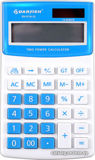 

Бухгалтерский калькулятор Darvish DV-2716-12B (белый/голубой)