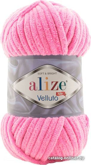 

Пряжа для вязания Alize Velluto 121 100 г 68 м (розовый леденец)