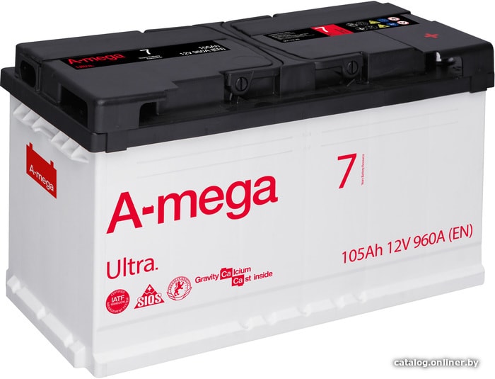 

Автомобильный аккумулятор A-mega Ultra 105 R (105 А·ч)