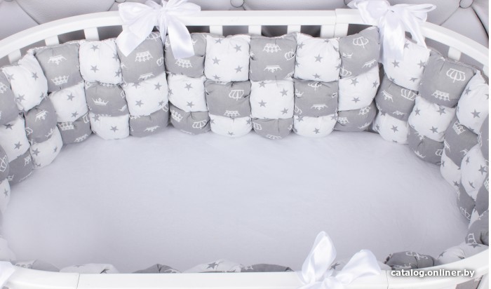 

Бампер в кроватку Amarobaby Бонбон Royal Care (6 подушек, серый)