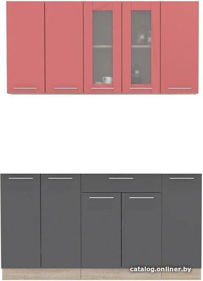

Готовая кухня Интерлиния Мила 15 без столешницы (красный/антрацит)