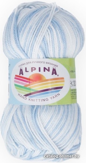 

Набор пряжи для вязания Alpina Yarn Katrin №030 (2x140 м, белый/голубой)