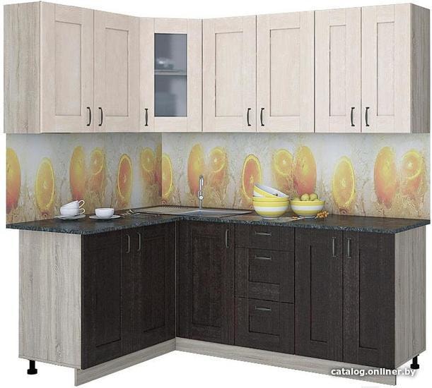 

Готовая кухня Интерлиния Мила Хольц 14x20 (дуб венге/дуб молочный)