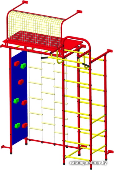 

Детский спортивный комплекс Пионер 10ЛМ со скалодромом (красный/желтый)