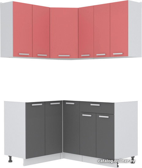 

Готовая кухня Интерлиния Мила Лайт 1.2x1.5 без столешницы (красный/антрацит)