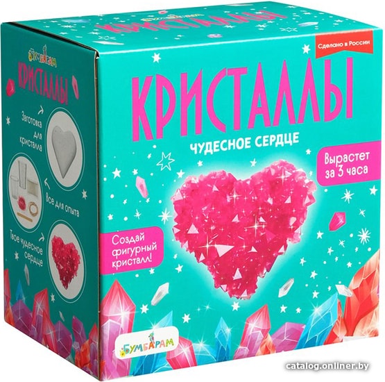 

Набор для опытов Bumbaram Кристаллы. Чудесное сердце красное A123