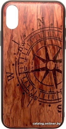 

Чехол для телефона Case Wood для Apple iPhone X (палисандр, компас)