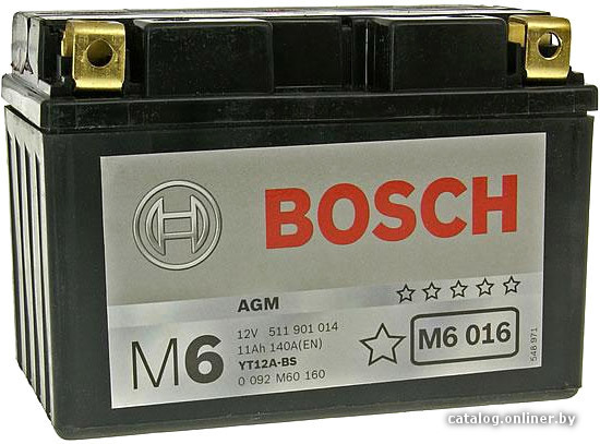 

Мотоциклетный аккумулятор Bosch M6 YT12A-4/YT12A-BS 511 901 014 (11 А·ч)