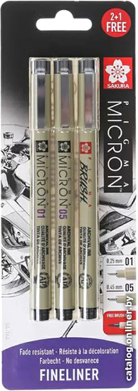 

Набор капиллярных ручек Sakura Pen Pigma Micron BLXSDK3AS (3 шт)