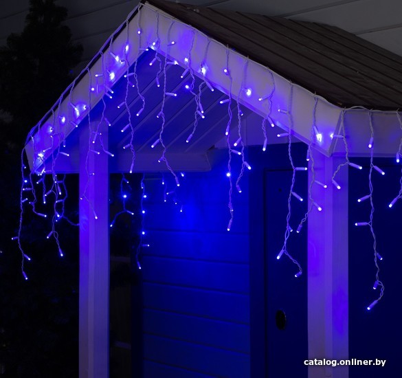 

Гирлянда бахрома Luazon 3x0.6 м 160 LED 3584189 (белый ПВХ провод, синий)