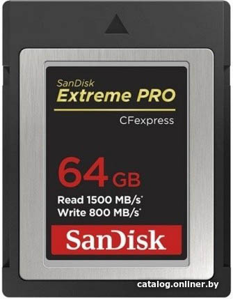 

Карта памяти SanDisk CFexpress Type B 64GB Extreme Pro R800/W1500 SDCFE-064G-GN4IN