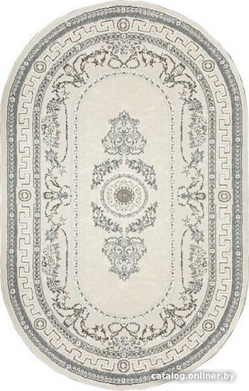 

Ковер для жилой комнаты Bossan Rome 1754A-KGRI-BEJ-OVAL 1.4x2 м