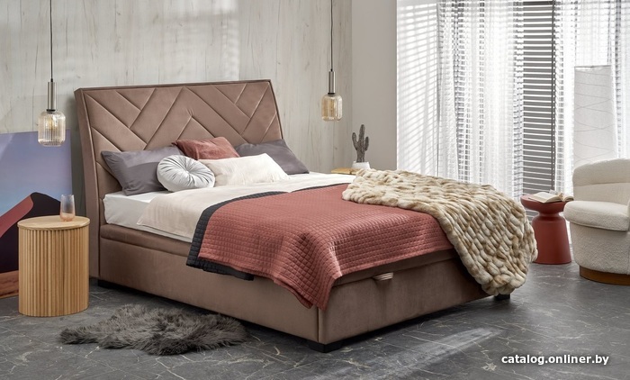 

Кровать Halmar Continental 1 160x200 (monolith 09 бежевый)