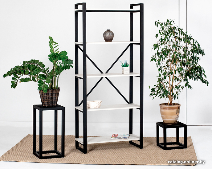 

Стеллаж Millwood Neo Loft CH-3 (беленый шпон/черный)