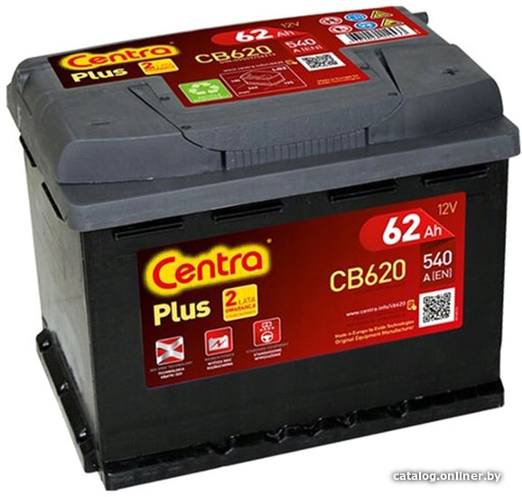 

Автомобильный аккумулятор Centra Plus CB620 (62 А·ч)