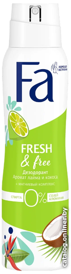 

Дезодорант-спрей Fa Аромат лайма и кокоса Fresh & Free 150 мл