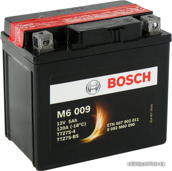 

Мотоциклетный аккумулятор Bosch M6 009 TTZ7S-4 TTZ7S-BS 507 902 011 (5 А·ч)