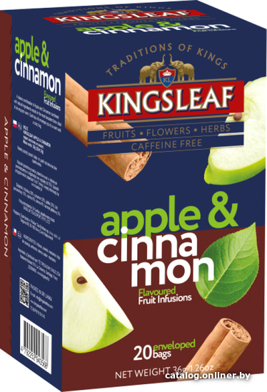 

Фруктовый чай Kings Leaf Фруктовое Вдохновение. Яблоко и корица 20 шт