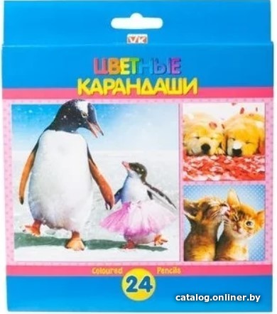 

Набор цветных карандашей Hatber VK Забавные зверята BKc 24054 (24 шт)