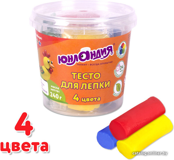 

Пластилин Юнландия 105505 (4 цв)