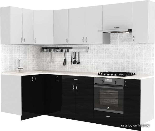 

Готовая кухня Сивирин-Компани Клео глосc 1.2х2.7 (черный глянец\белый глянец)