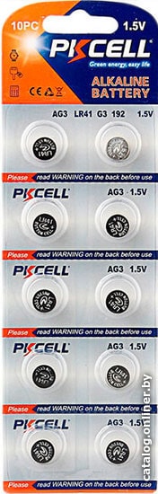 

Батарейка PKCELL Super Akaline Button Cell AG3/LR41 10 шт.