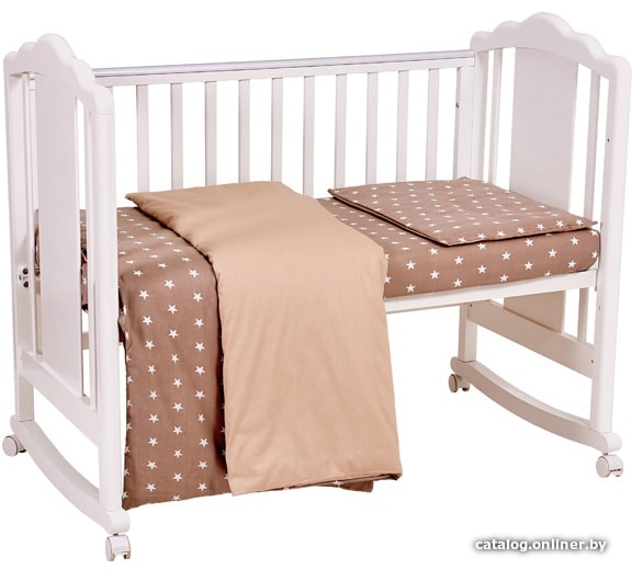 

Постельное белье Polini Kids Звезды (макиато) 120х60 3 предмета
