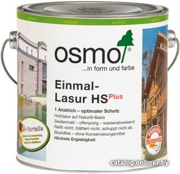 

Лазурь Osmo Однослойная Einmal-Lasur HS Plus (0.75 л, серебристый тополь)