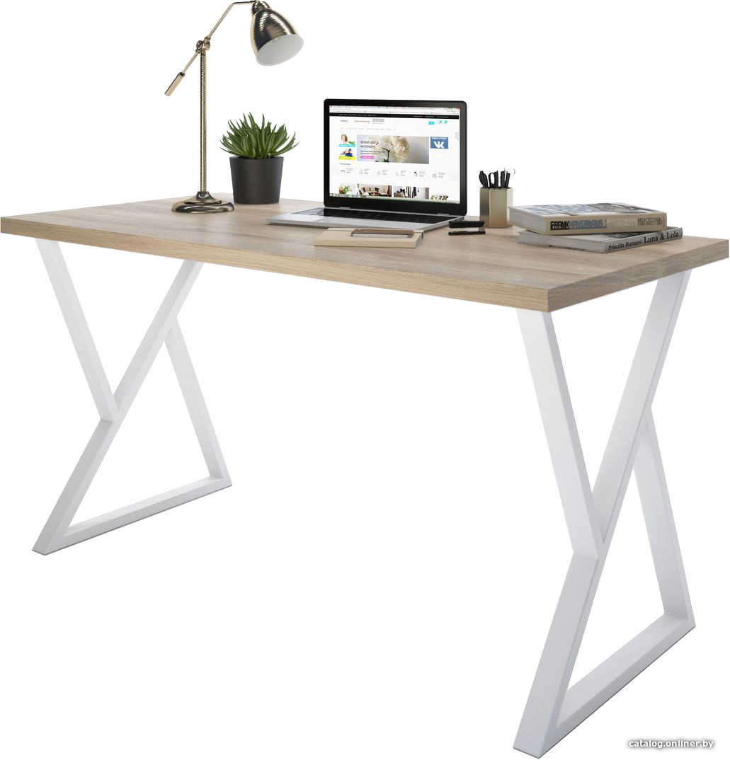 Письменный стол Домус сп014 белый/металл белый