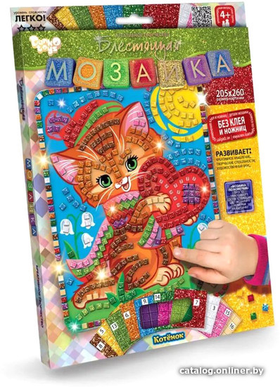 

Набор для создания поделок/игрушек Danko Toys Блестящая мозаика. Котенок БМ-02-02