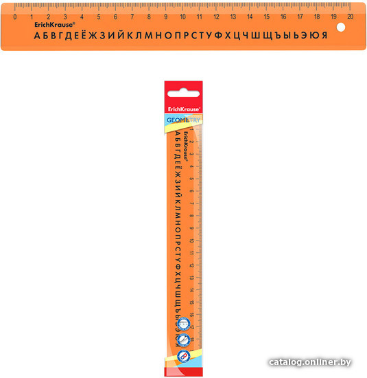 

Линейка Erich Krause Neon 20 см с русск. алфавитом 55492 (оранжевый)