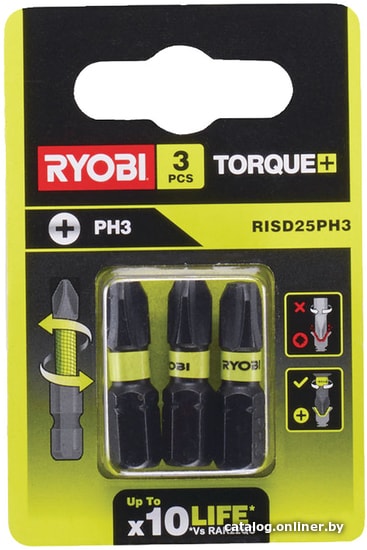 

Бита Ryobi RISD25PH3 (3 предмета)