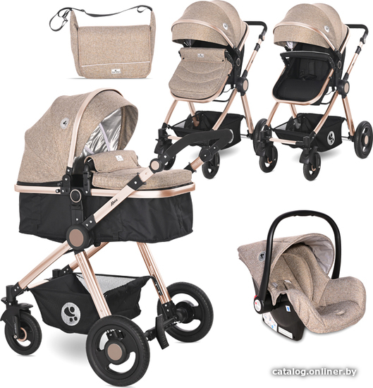 

Универсальная коляска Lorelli Alexa (3 в 1, pearl beige)