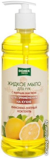 

Domix Green Professional Мыло жидкое Лимонно-мятный коктейль с мятным маслом 700 мл