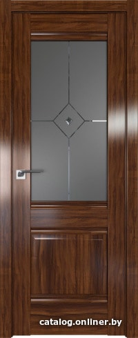 

Межкомнатная дверь ProfilDoors 2X 60x200 (орех амари/графит с прозрачным фьюзингом)