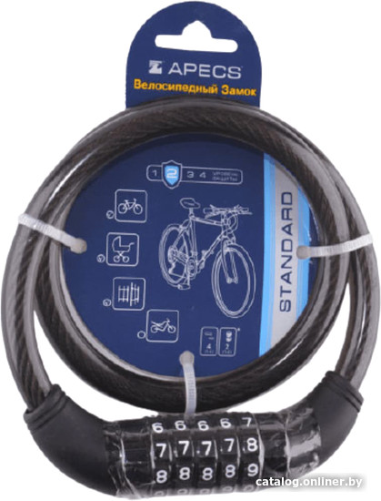 

Тросовый велосипедный замок Apecs РD-83-65CM-CODE